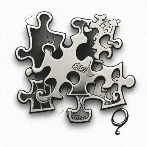 jigsaw puzzle piece tattoo design idea