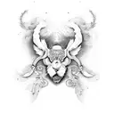 schädel mit bandana tattoo design idea