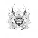 schädel mit bandana tattoo design idea