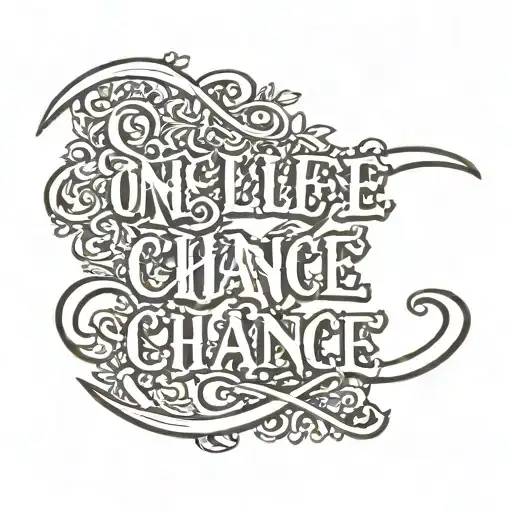 One life one chance on hand with caligraphy font   tattoo design idea