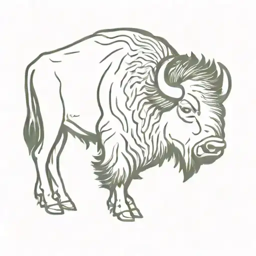 Bison with infintiy symbol intertwined tattoo design idea