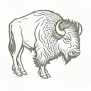 Bison with infintiy symbol intertwined tattoo design idea