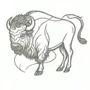 Bison with infintiy symbol intertwined tattoo design idea