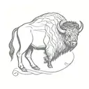 Bison with infintiy symbol intertwined tattoo design idea