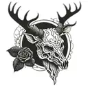 stag skull sleeve tattoo design idea