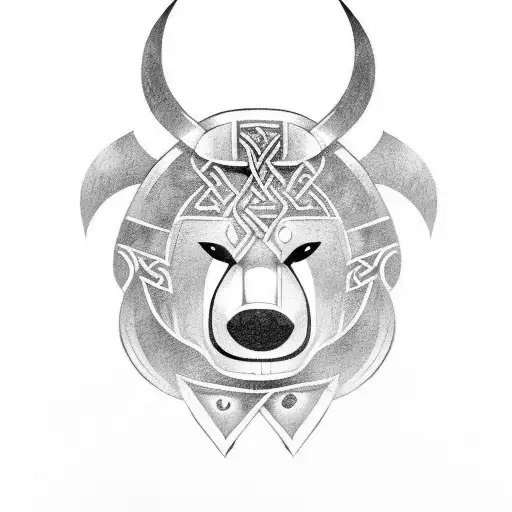 Viking bear tattoo design idea
