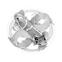 Koi Fish in yin and yang form ,10 cm, shaded, one fish darker shades, the other fish lightshades, circling around  tattoo design idea