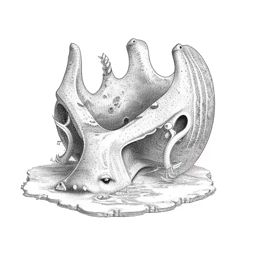 Whale vertebra tattoo design idea