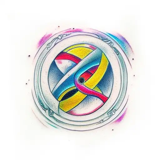 infinity symbol mixed with yin Yang with numbers 3 and 1 tattoo design idea