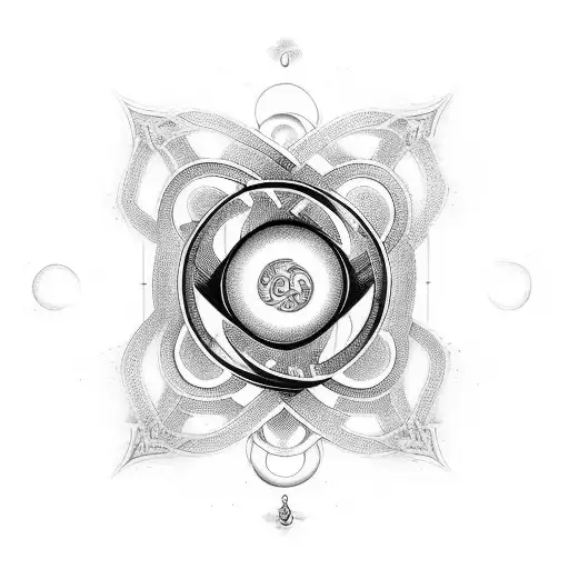 infinity symbol mixed with yin Yang symbol include numbers 3 and 1 tattoo design idea