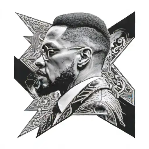Malcolm X as Erick Killmonger tattoo design idea