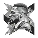 Malcolm X as Erick Killmonger tattoo design idea