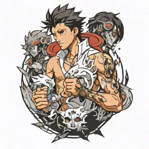 solo leveling anime character tattoo design idea