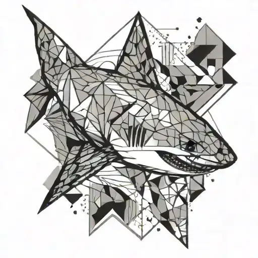 shark emerging tattoo design idea