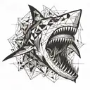 shark emerging tattoo design idea