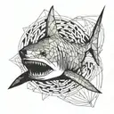 shark emerging tattoo design idea