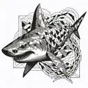 shark emerging tattoo design idea