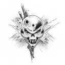 zombie crow flying tattoo design idea