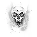 zombie crow flying tattoo design idea