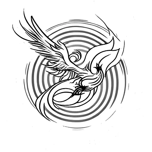 A phoenix rising from a paint palette, symbolizing transformation through art tattoo design idea