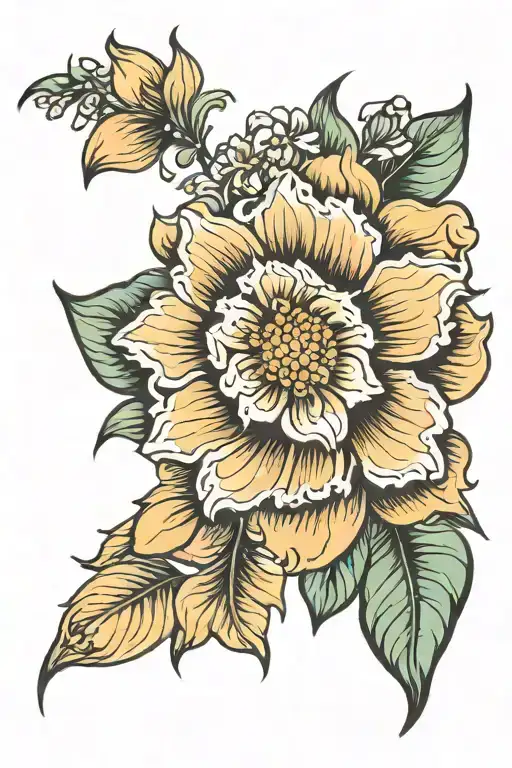 September October may August October birth flower tattoo design idea