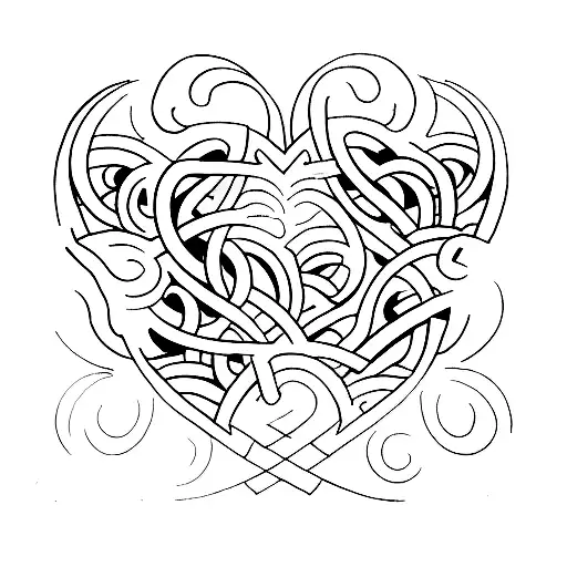 4 heart tattoo design idea