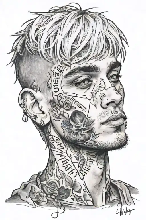 lil peep juice wrld polog tattoo design idea