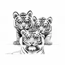 tiger with cubs  tattoo design idea