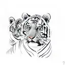 tiger with cubs  tattoo design idea