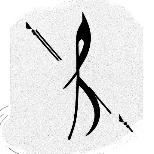 music notes and swords tattoo design idea
