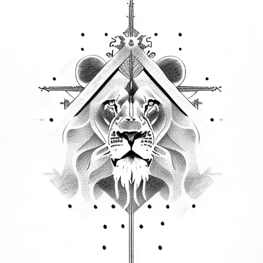 lion with Jesus christ  tattoo design idea