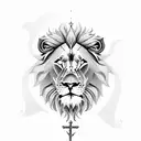 lion with Jesus christ  tattoo design idea