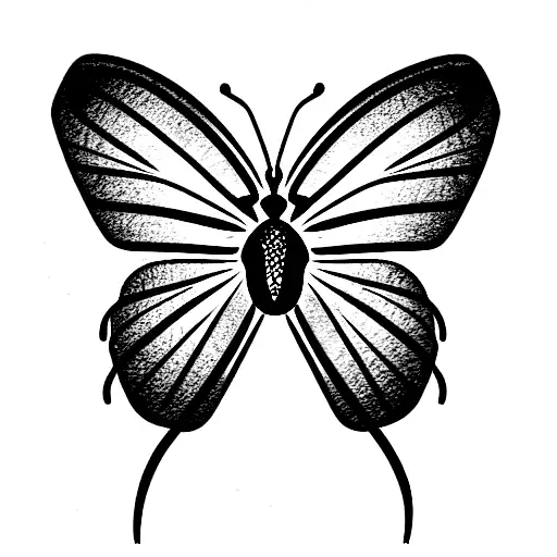 tribal butterfly with spider web inside its wings ignorant style tattoo design idea