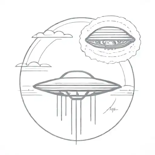 The UFO that steals the brain tattoo design idea