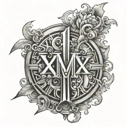Roman numeral 4 in a fire tattoo design idea