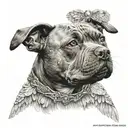 a staffordshire bull terrier as an angel wings  tattoo design idea