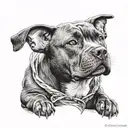 a staffordshire bull terrier as an angel wings  tattoo design idea