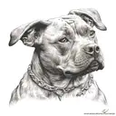 a staffordshire bull terrier crying like an angel tattoo design idea