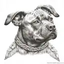 a staffordshire bull terrier crying like an angel tattoo design idea