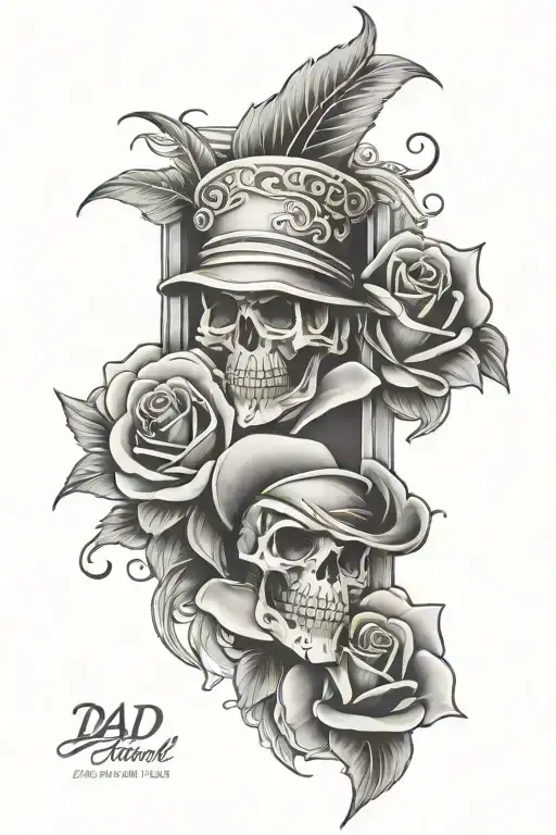 dad memorial tattoo design idea