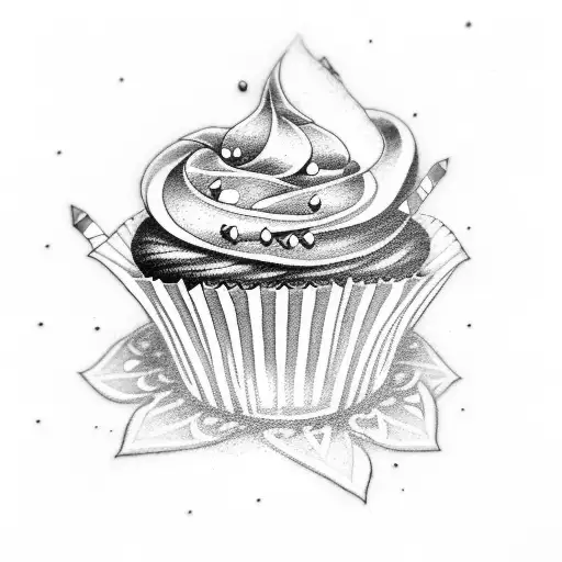 cupcake tattoo design idea