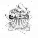 cupcake tattoo design idea