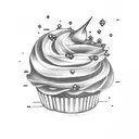 cupcake tattoo design idea