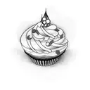 cupcake tattoo design idea