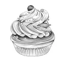 cupcake tattoo design idea