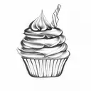 3 small cupcakes tattoo design idea