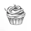 3 small cupcakes tattoo design idea