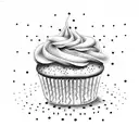 3 small cupcakes together tattoo design idea