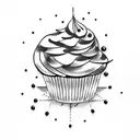 3 small cupcakes together tattoo design idea