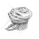 3 small cupcakes tattoo design idea
